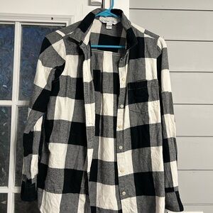 Old Navy Black and White Plaid Shirt